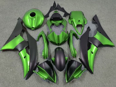 Green and Matte Black 2008-2016 Yamaha R6 Motorcycle Fairing