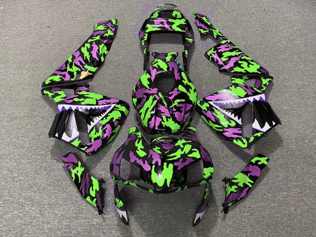 Green and Pink Camo 2003-2004 Honda CBR600RR Motorcycle Fairing