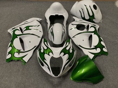 Green and White 1997-2007 Suzuki GSXR 1300 Hayabusa Motorcycle Fairing