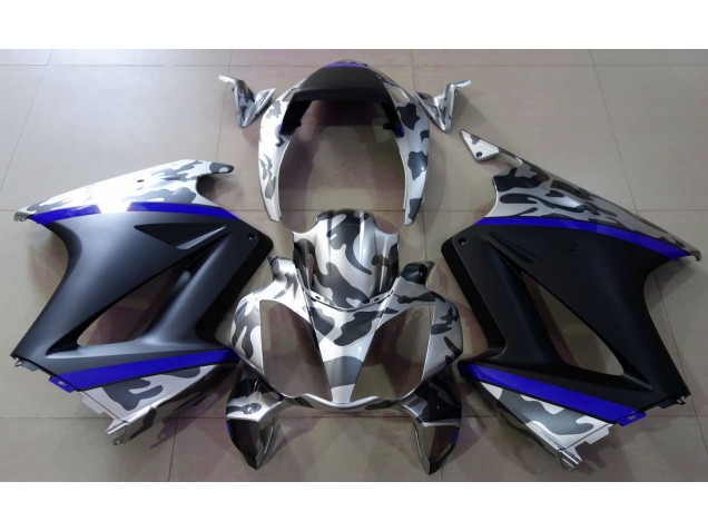 Grey Camouflage & Blue 2002-2012 Honda VFR800 Motorcycle Fairing Grey Camouflage & Blue 2002-2012 Honda VFR800 Motorcycle Fairing