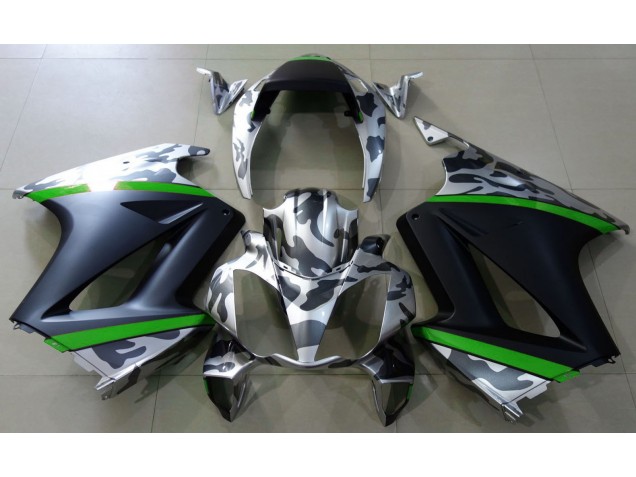 Grey Camouflage & Green 2002-2012 Honda VFR800 Motorcycle Fairing Grey Camouflage & Green 2002-2012 Honda VFR800 Motorcycle Fairing