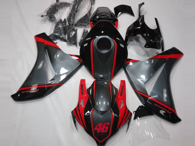 Grey Motul & Red 2008-2011 Honda CBR1000RR Motorcycle Fairing Grey Motul & Red 2008-2011 Honda CBR1000RR Motorcycle Fairing
