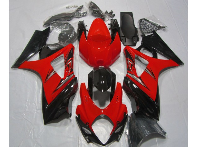 Lava Red and Black 2007-2008 Suzuki GSXR 1000 Motorcycle Fairing Lava Red and Black 2007-2008 Suzuki GSXR 1000 Motorcycle Fairing