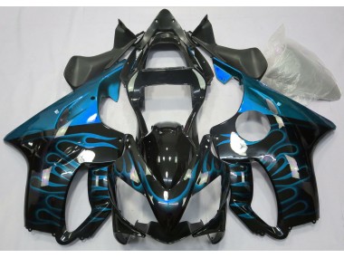 Light Blue Flame 2001-2003 Honda CBR600 F4i Motorcycle Fairing