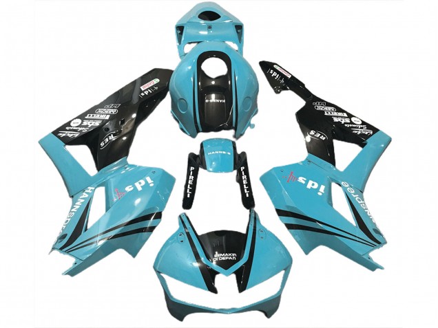 Light Blue & Logos 2013-2023 Honda CBR600RR Motorcycle Fairing Light Blue & Logos 2013-2023 Honda CBR600RR Motorcycle Fairing