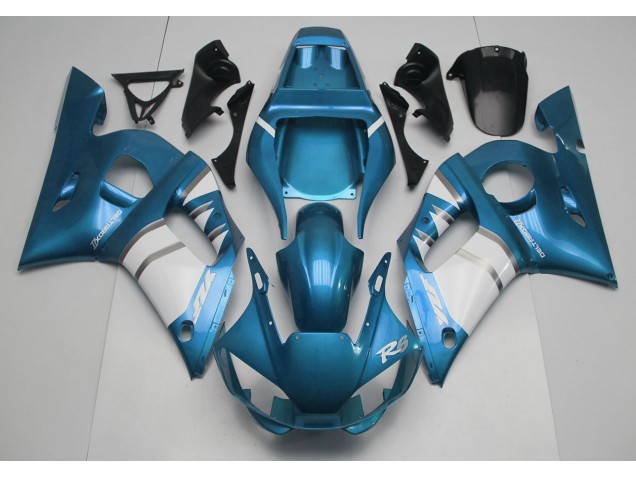 Light Blue & White 1998-2002 Yamaha R6 Motorcycle Fairing Light Blue & White 1998-2002 Yamaha R6 Motorcycle Fairing