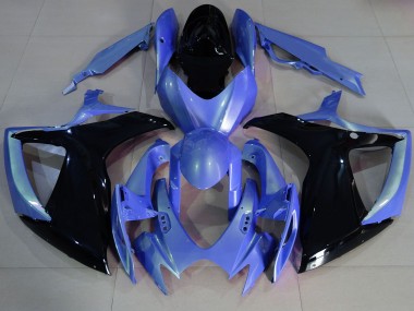 Light Blue and Black 2006-2007 Suzuki GSXR 600-750 Motorcycle Fairing