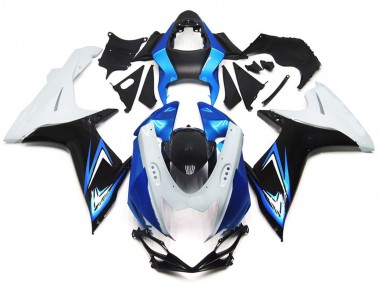 Light Blue and Gloss White Style with Black 2011-2024 Suzuki GSXR 600-750 Motorcycle Fairing