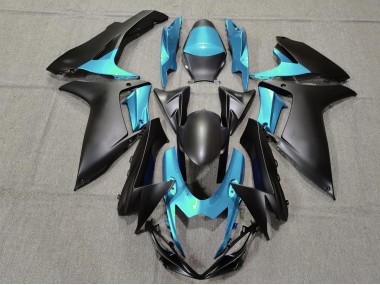Light Blue and Matte Black 2011-2024 Suzuki GSXR 600-750 Motorcycle Fairing
