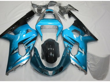 Light Blue and Silver 2001-2003 Suzuki GSXR 600-750 Motorcycle Fairing