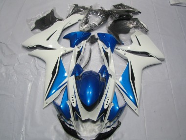 Light Blue and White 2011-2024 Suzuki GSXR 600-750 Motorcycle Fairing