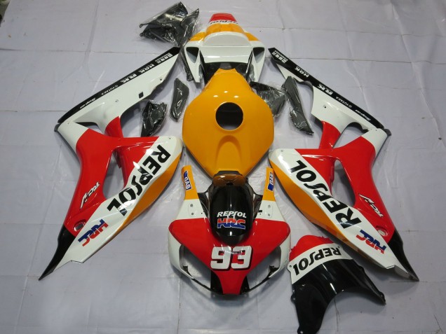 Light Orange White Repsol 2006-2007 Honda CBR1000RR Motorcycle Fairing Light Orange White Repsol 2006-2007 Honda CBR1000RR Motorcycle Fairing