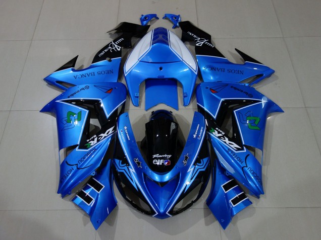 Liquid Blue & Logos 2006-2007 Kawasaki ZX10R Motorcycle Fairing Liquid Blue & Logos 2006-2007 Kawasaki ZX10R Motorcycle Fairing