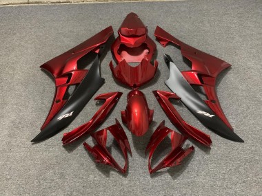 Maroon and Black 2006-2007 Yamaha R6 Motorcycle Fairing