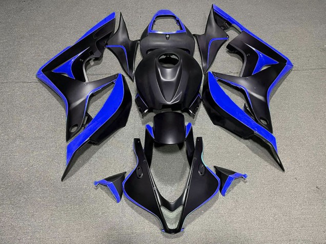 Matte Black & Blue 2007-2008 Honda CBR600RR Motorcycle Fairing Matte Black & Blue 2007-2008 Honda CBR600RR Motorcycle Fairing