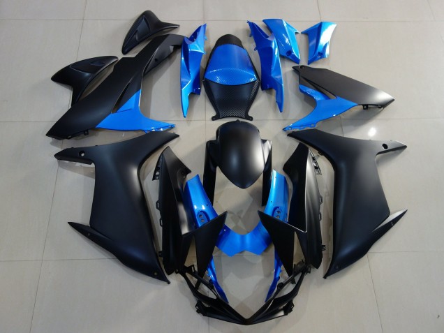 Matte Black & Bright Blue 2011-2024 Suzuki GSXR 600-750 Motorcycle Fairing Matte Black & Bright Blue 2011-2024 Suzuki GSXR 600-750 Motorcycle Fairing
