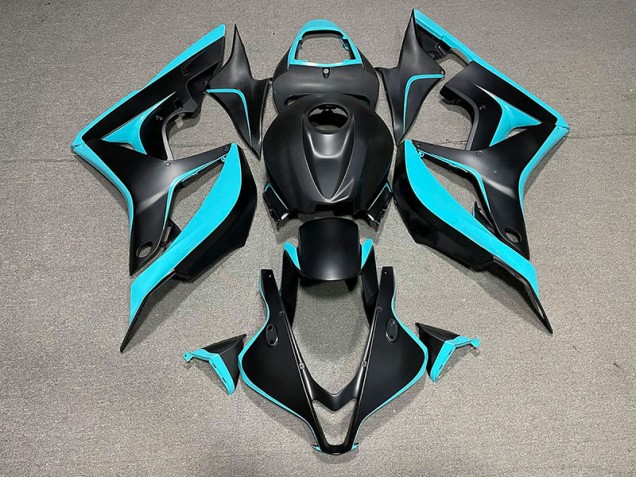 Matte Black & Cyan 2007-2008 Honda CBR600RR Motorcycle Fairing Matte Black & Cyan 2007-2008 Honda CBR600RR Motorcycle Fairing