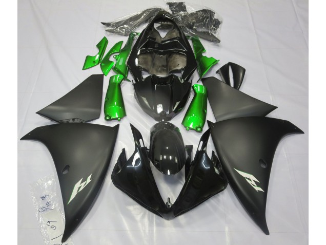 Matte Black & Green 2009-2011 Yamaha R1 Motorcycle Fairing Matte Black & Green 2009-2011 Yamaha R1 Motorcycle Fairing