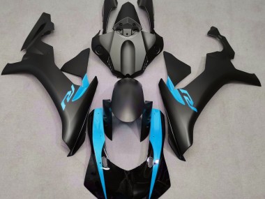 Matte Black & Light Blue 2015-2019 Yamaha R1 Motorcycle Fairing