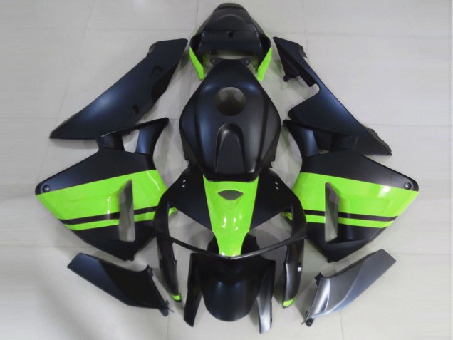 Matte Black & Light Green 2005-2006 Honda CBR600RR Motorcycle Fairing Matte Black & Light Green 2005-2006 Honda CBR600RR Motorcycle Fairing