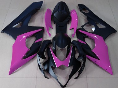 Matte Black & Pink 2005-2006 Suzuki GSXR 1000 Motorcycle Fairing