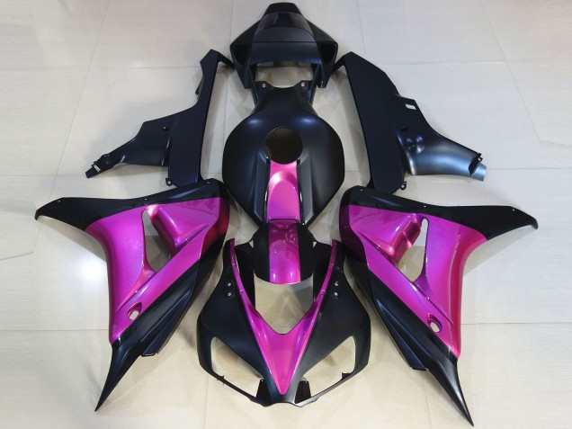 Matte Black & Pink 2006-2007 Honda CBR1000RR Motorcycle Fairing Matte Black & Pink 2006-2007 Honda CBR1000RR Motorcycle Fairing