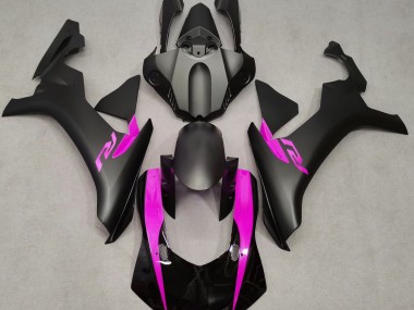 Matte Black & Pink 2015-2019 Yamaha R1 Motorcycle Fairing
