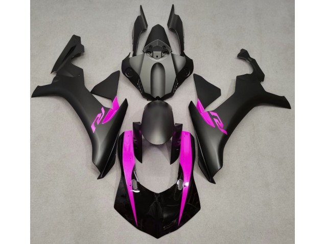 Matte Black & Pink 2015-2019 Yamaha R1 Motorcycle Fairing