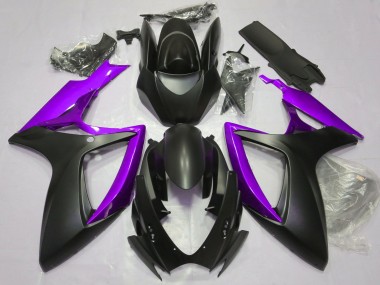 Matte Black & Purple 2006-2007 Suzuki GSXR 600-750 Motorcycle Fairing