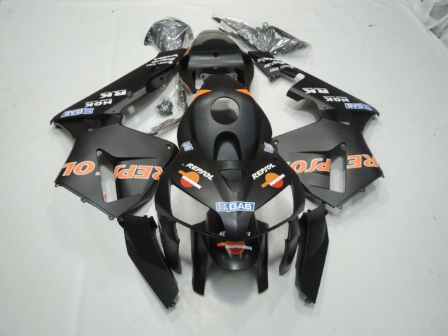 Matte Black Repsol 2003-2004 Honda CBR600RR Motorcycle Fairing Matte Black Repsol 2003-2004 Honda CBR600RR Motorcycle Fairing