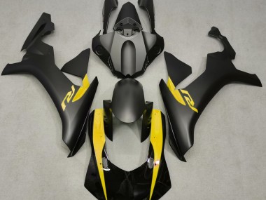 Matte Black & Yellow 2015-2019 Yamaha R1 Motorcycle Fairing