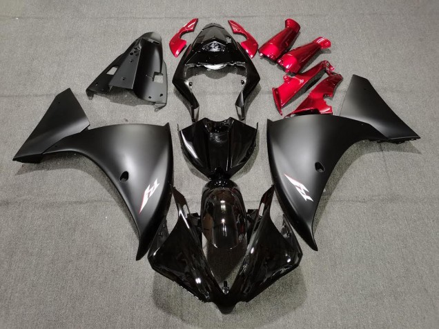 Matte Black and Red 2009-2011 Yamaha R1 Motorcycle Fairing