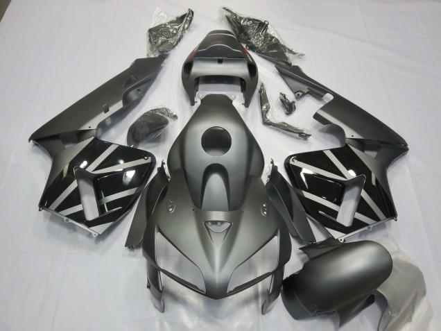 Matte Grey & Black 2005-2006 Honda CBR600RR Motorcycle Fairing Matte Grey & Black 2005-2006 Honda CBR600RR Motorcycle Fairing