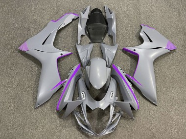 Matte Nardo Grey & Purple Accents 2011-2024 Suzuki GSXR 600-750 Motorcycle Fairing