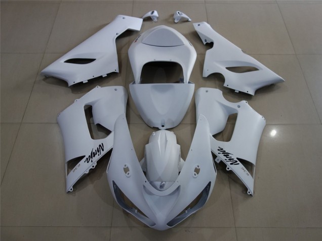 Matte White 2005-2006 Kawasaki ZX6R Motorcycle Fairing Matte White 2005-2006 Kawasaki ZX6R Motorcycle Fairing