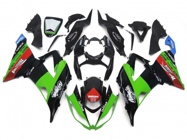 MotoCard Green and Black 2013-2018 Kawasaki ZX6R Motorcycle Fairing MotoCard Green and Black 2013-2018 Kawasaki ZX6R Motorcycle Fairing