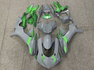 Nardo Grey & Green Accents 2015-2019 Yamaha R1 Motorcycle Fairing