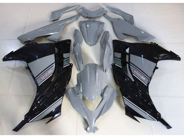 Nardo Grey and Black 2013-2018 Kawasaki Ninja 300 Motorcycle Fairing Nardo Grey and Black 2013-2018 Kawasaki Ninja 300 Motorcycle Fairing