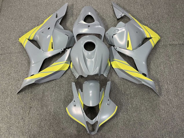 Nardo Grey and Yellow 2009-2012 Honda CBR600RR Motorcycle Fairing Nardo Grey and Yellow 2009-2012 Honda CBR600RR Motorcycle Fairing