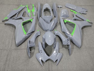 Nardo and Green Trim 2006-2007 Suzuki GSXR 600-750 Motorcycle Fairing