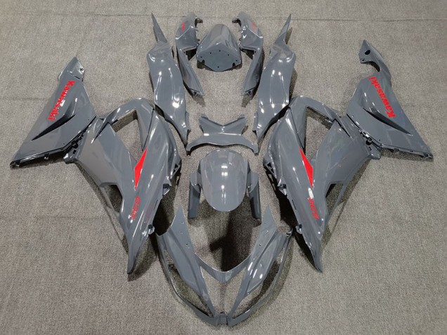Nardo and Red 2013-2018 Kawasaki ZX6R Motorcycle Fairing Nardo and Red 2013-2018 Kawasaki ZX6R Motorcycle Fairing