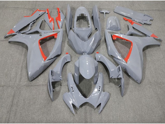 Nardo and Red Trim 2006-2007 Suzuki GSXR 600-750 Motorcycle Fairing Nardo and Red Trim 2006-2007 Suzuki GSXR 600-750 Motorcycle Fairing