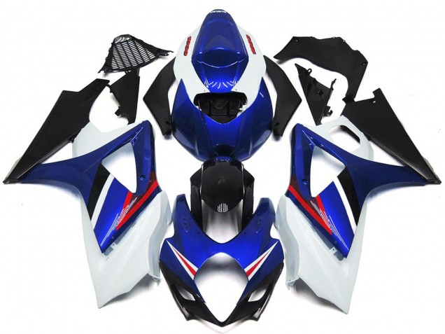 OEM Style Gloss Blue and White Red 2007-2008 Suzuki GSXR 1000 Motorcycle Fairing OEM Style Gloss Blue and White Red 2007-2008 Suzuki GSXR 1000 Motorcycle Fairing