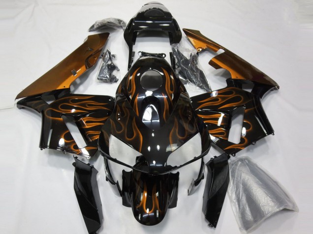Orange Flames 2003-2004 Honda CBR600RR Motorcycle Fairing Orange Flames 2003-2004 Honda CBR600RR Motorcycle Fairing