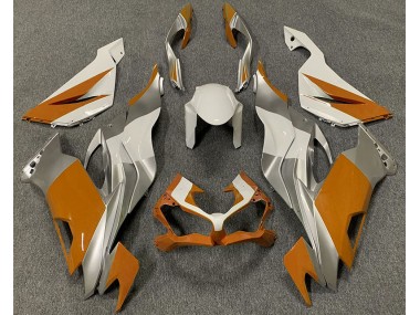 Orange White and Silver 2019-2023 Kawasaki ZX6R Motorcycle Fairing