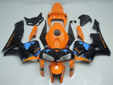 Orange and Black Splatter 2005-2006 Honda CBR600RR Motorcycle Fairing
