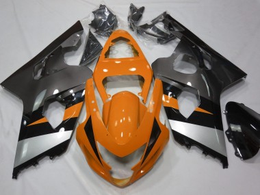 Orange and Silver 2004-2005 Suzuki GSXR 600-750 Motorcycle Fairing