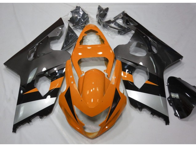 Orange and Silver 2004-2005 Suzuki GSXR 600-750 Motorcycle Fairing