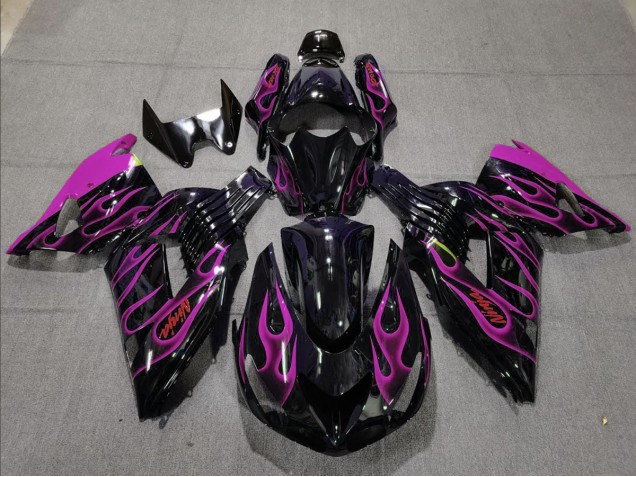 Pink Flame 2006-2011 Kawasaki ZX14R Motorcycle Fairing Pink Flame 2006-2011 Kawasaki ZX14R Motorcycle Fairing