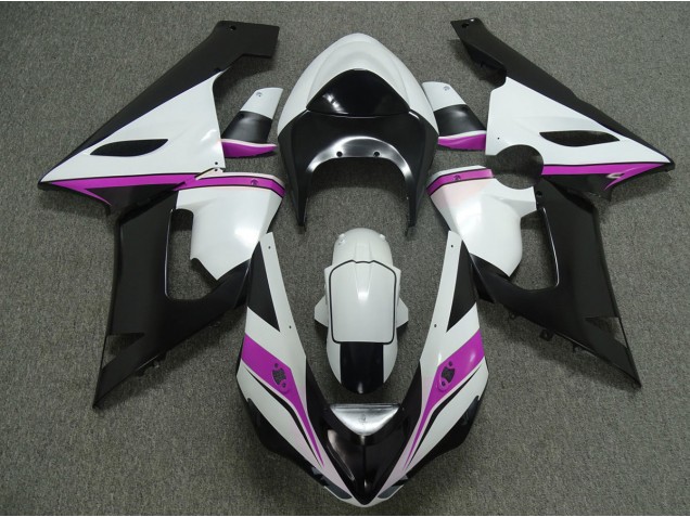 Pink White and Black 2005-2006 Kawasaki ZX6R Motorcycle Fairing Pink White and Black 2005-2006 Kawasaki ZX6R Motorcycle Fairing